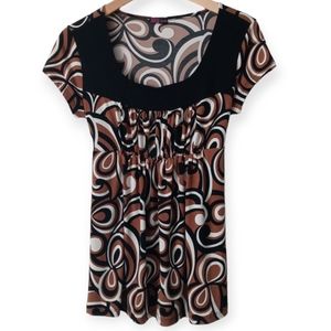 AGENDA MATERNITY SHORT SLEEVE BLOUSE. SIZE M. COLOR BLACK, WHITE, BROWN